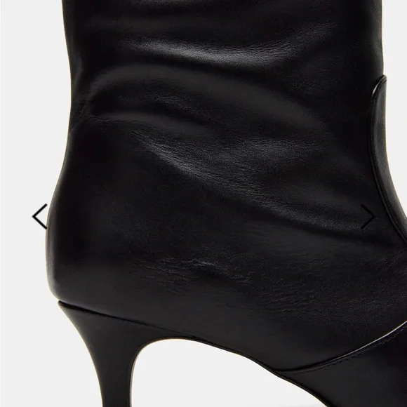 Steve Madden Lander Black Leather kitten Heeled Boots 8.5 - Picture 7 of 14